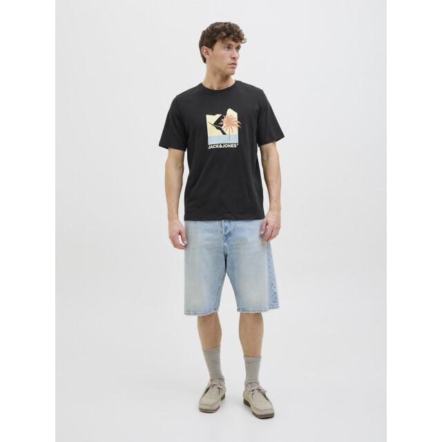 Jack & Jones Heren t-shirt jjbarbados ronde hals 12269416-Black large