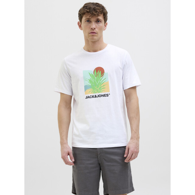 Jack & Jones Heren t-shirt jjbarbados ronde hals 12269416-White large