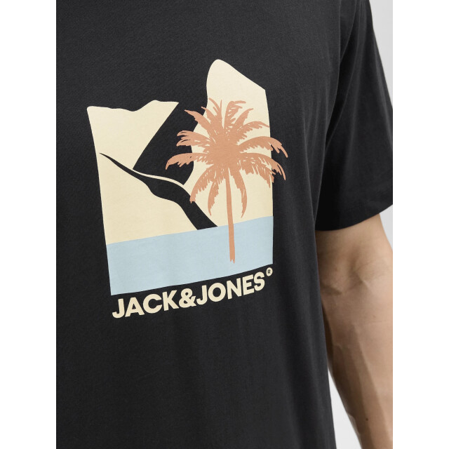 Jack & Jones Heren t-shirt jjbarbados ronde hals 12269416-Black large