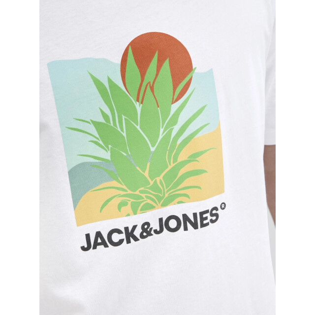 Jack & Jones Heren t-shirt jjbarbados ronde hals 12269416-White large