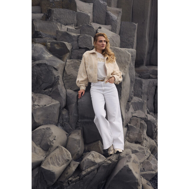 Nukus Nkf09051 17 abby pants denim embroidery off white NKF09051  17 large