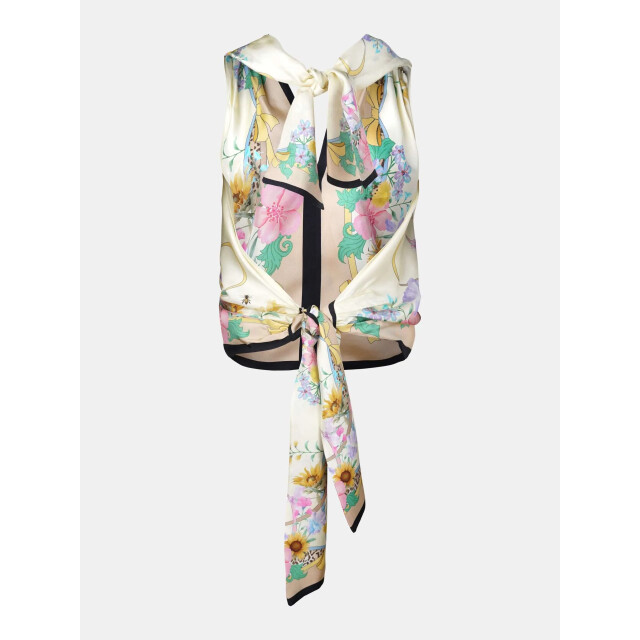 Mucho Gusto ® top teramo crème bloemen luipaardprint MUCHO GUSTO® Top Teramo Crème Bloemen Luipaardprint large