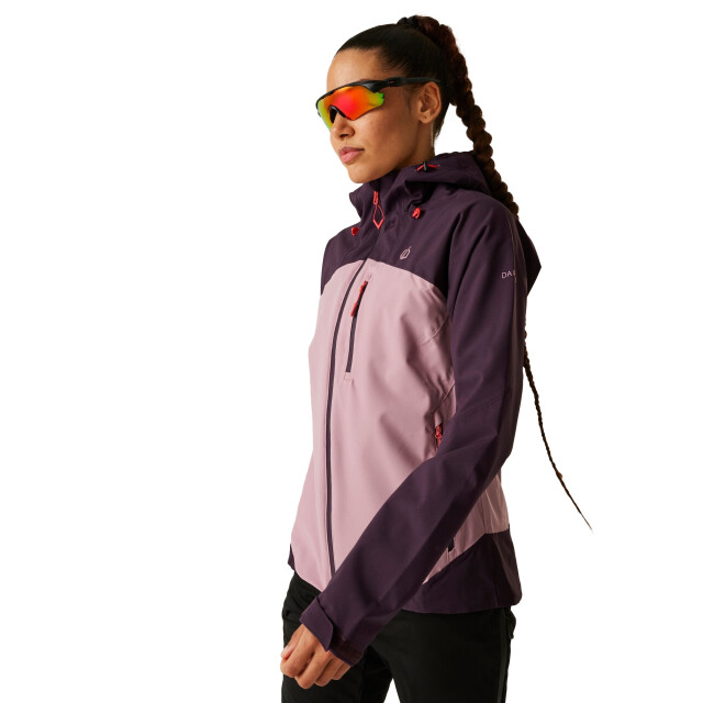 Dare2b Dames torrek ii colour block waterdichte jas UTRG11376_deepplumlilas large