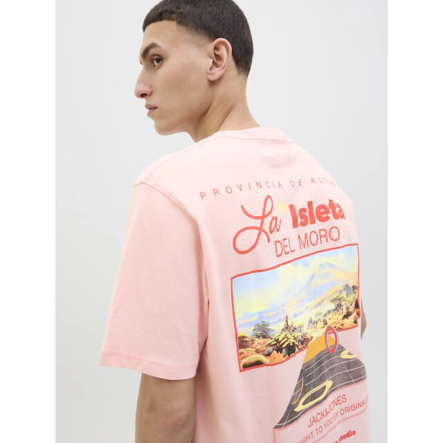 Jack & Jones Heren t-shirt joralmeria relaxed fit ronde hals 12276785-Tickled Pink large