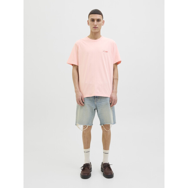 Jack & Jones Heren t-shirt joralmeria relaxed fit ronde hals 12276785-Tickled Pink large