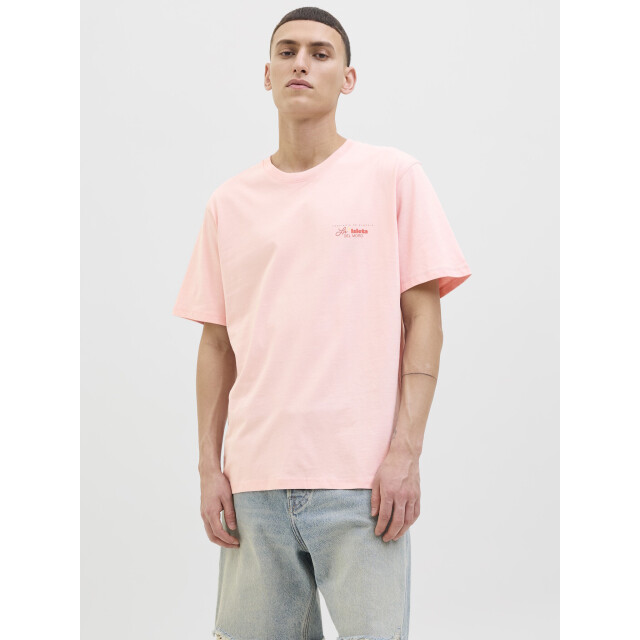Jack & Jones Heren t-shirt joralmeria relaxed fit ronde hals 12276785-Tickled Pink large