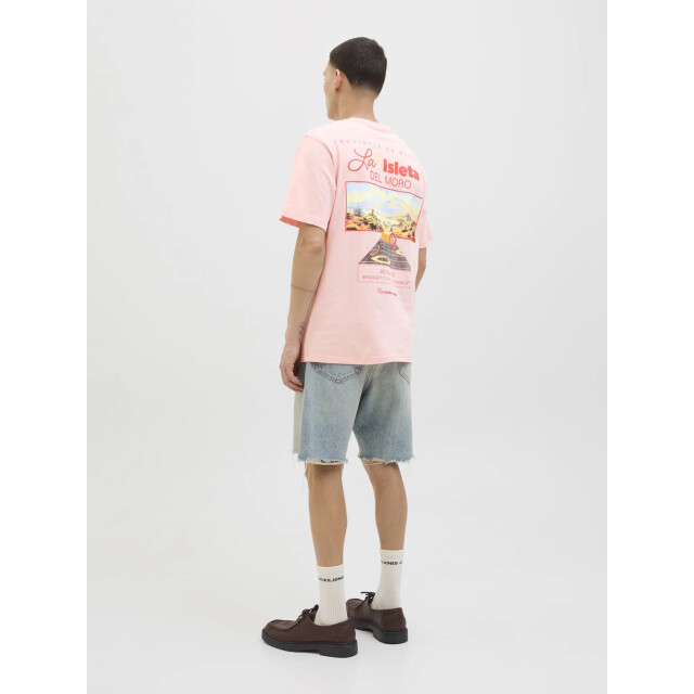 Jack & Jones Heren t-shirt joralmeria relaxed fit ronde hals 12276785-Tickled Pink large