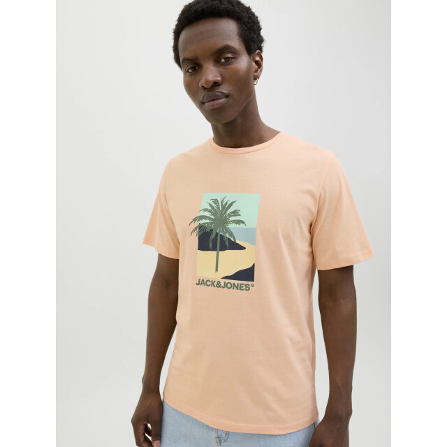 Jack & Jones Heren t-shirt jjbarbados ronde hals 12269416-Peach Parfait large