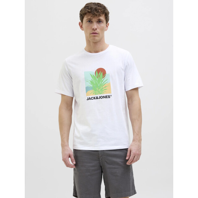 Jack & Jones Heren t-shirt jjbarbados ronde hals 12269416-White large