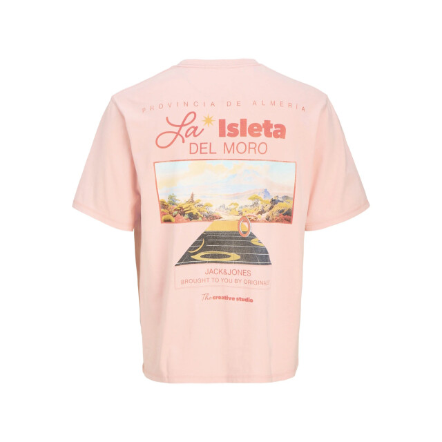 Jack & Jones Heren t-shirt joralmeria relaxed fit ronde hals 12276785-Tickled Pink large