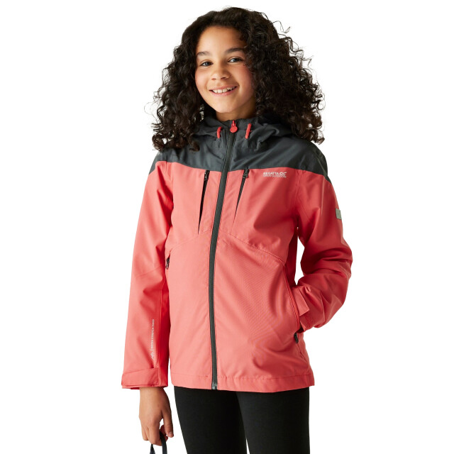 Regatta Kinder/kinder highton vi waterdichte jas UTRG11444_peachbloomsealgrey large