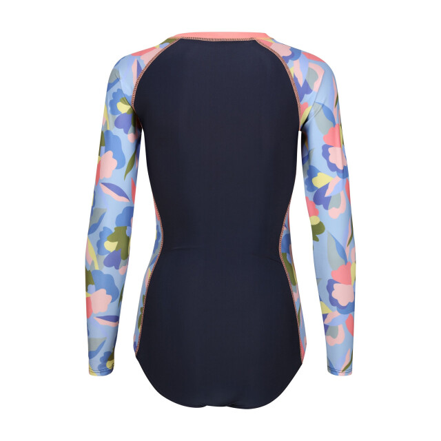 Regatta Dames willowfield abstract bloemen eén stuk zwempak met lange mouwen UTRG10808_navy large