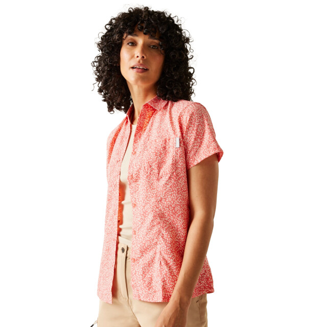Regatta Dames mindano viii bladshirt met korte mouwen UTRG11391_peachbloom large