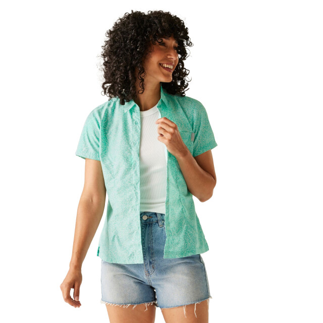 Regatta Dames mindano viii bladshirt met korte mouwen UTRG11391_arubablue large