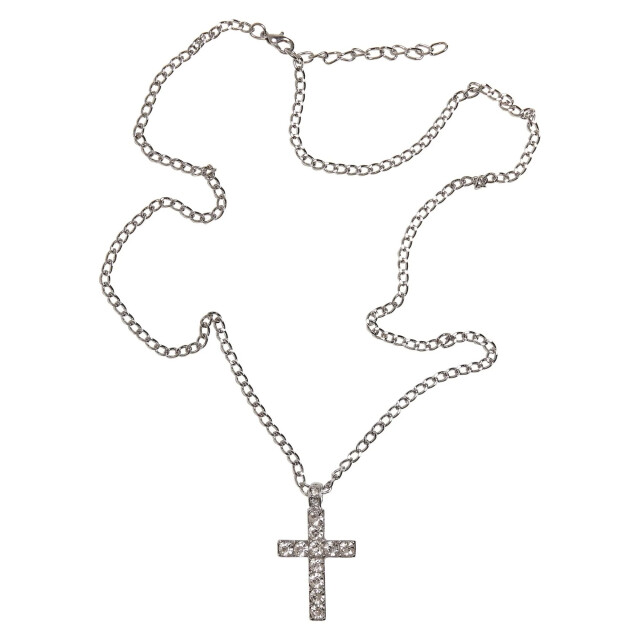 Urban Classics Diamanten kruisketting UTTN162_silver large