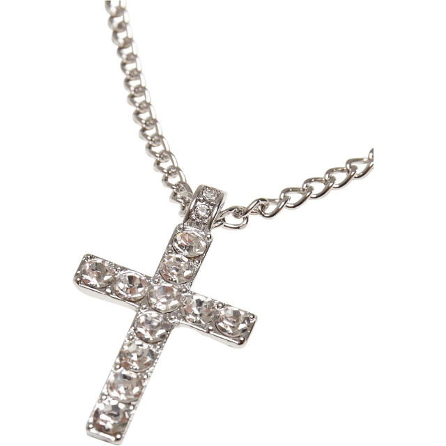 Urban Classics Diamanten kruisketting UTTN162_silver large