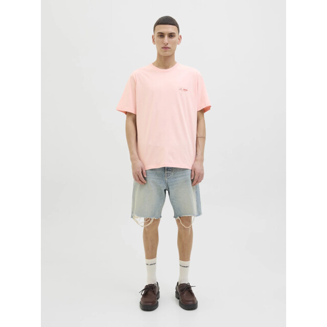 Jack & Jones Heren t-shirt joralmeria relaxed fit ronde hals 12276785-Tickled Pink large