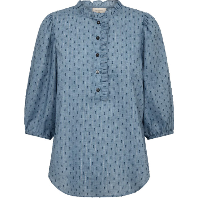 Free Quent Fqdina blouse ruffle detail vintage indigo 206719-7089 large