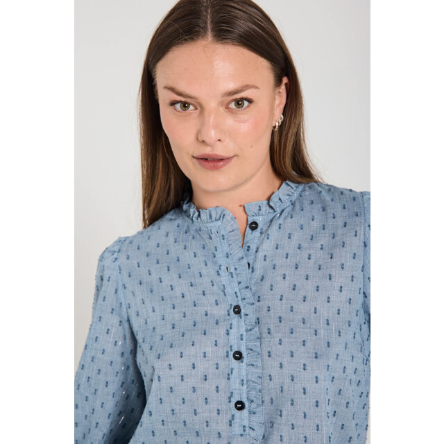 Free Quent Fqdina blouse ruffle detail vintage indigo 206719-7089 large