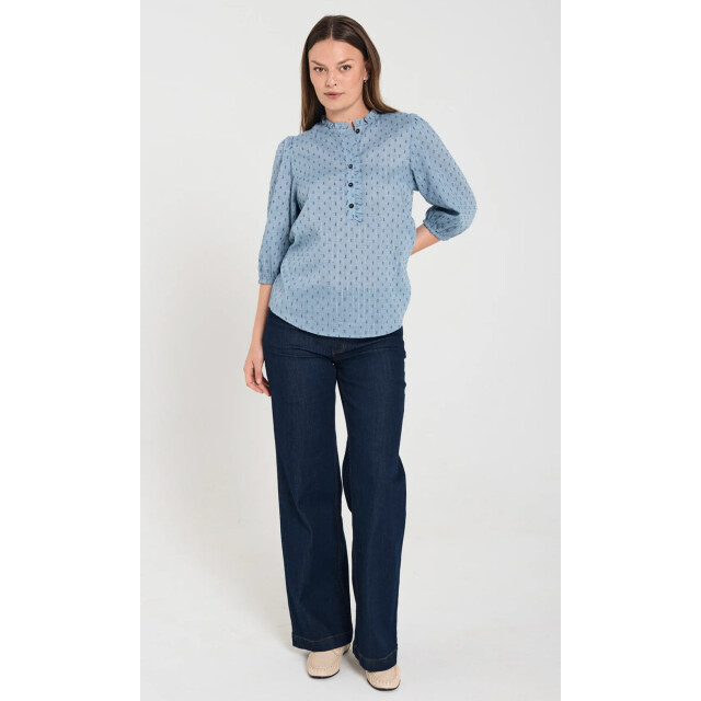 Free Quent Fqdina blouse ruffle detail vintage indigo 206719-7089 large
