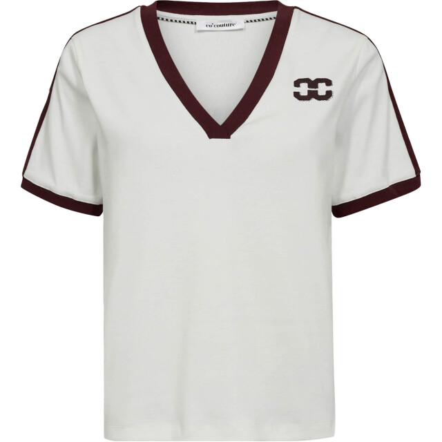 Co'Couture Edgecc stripe v tee offwhite-winered 33161-1187 large