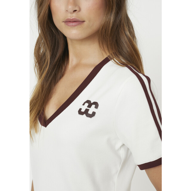 Co'Couture Edgecc stripe v tee offwhite-winered 33161-1187 large