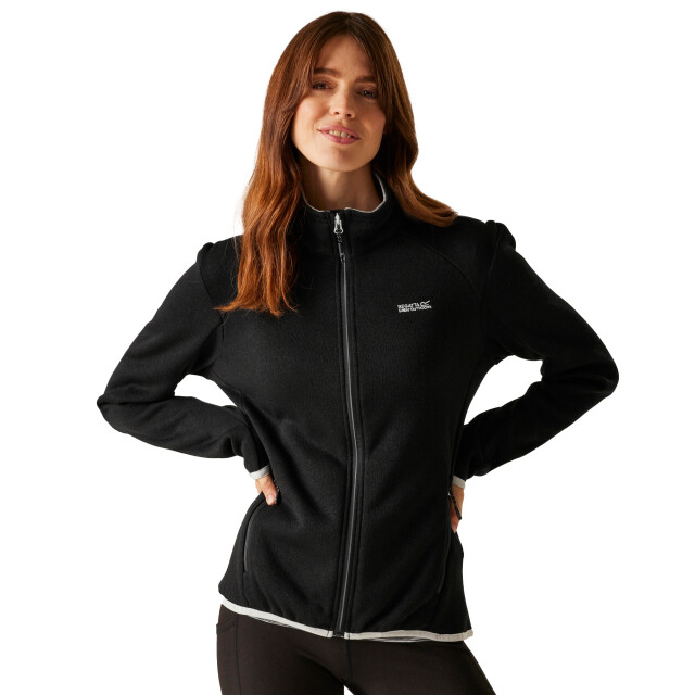 Regatta Dames newhill ii full zip fleecejack UTRG11446_blackoystermushroom large