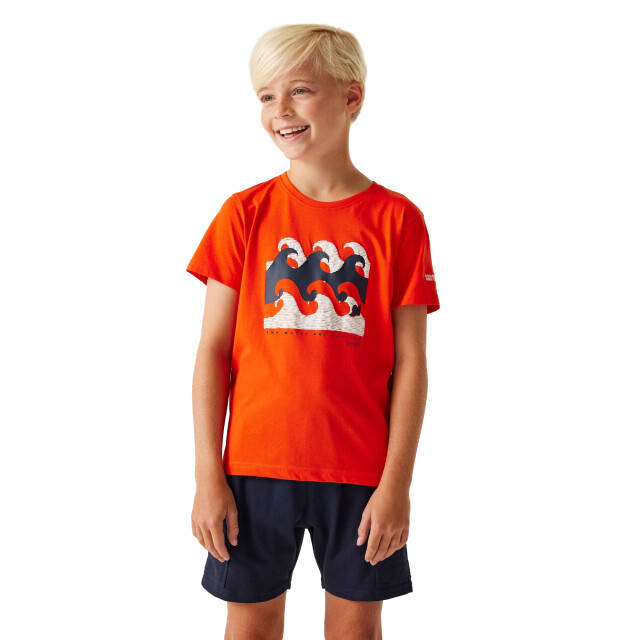 Regatta Kinderen/kinderen bosley viii golven t-shirt UTRG11453_tangerinetango large