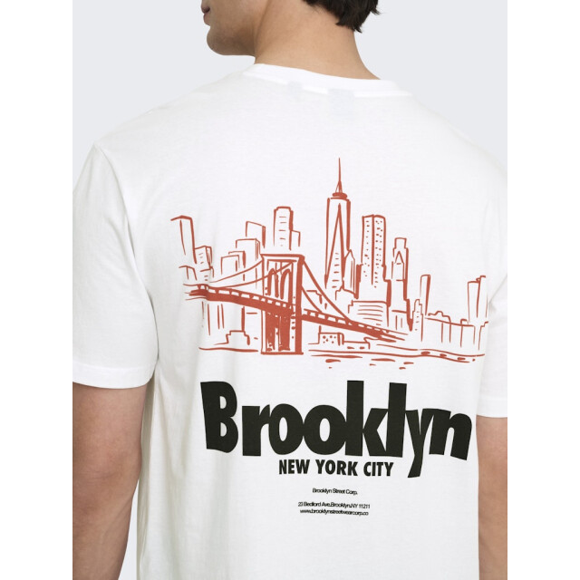 Only & Sons Onskeane rlx ss print tee noos off-white 5339.02.0019 large
