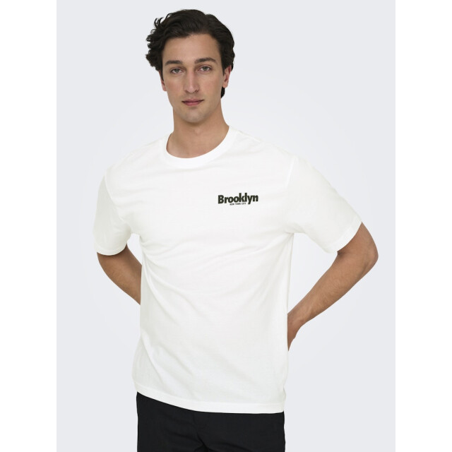 Only & Sons Onskeane rlx ss print tee noos off-white 5339.02.0019 large