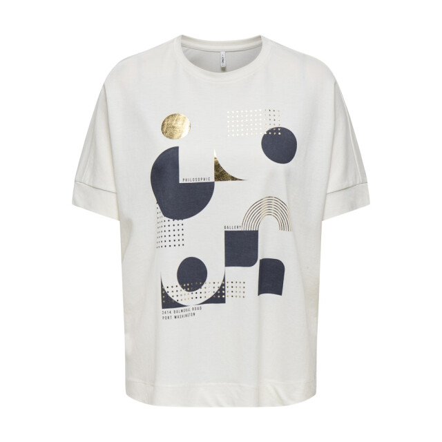 Only Onljany ss o-neck print top box jrs off-white 4339.02.0099 large