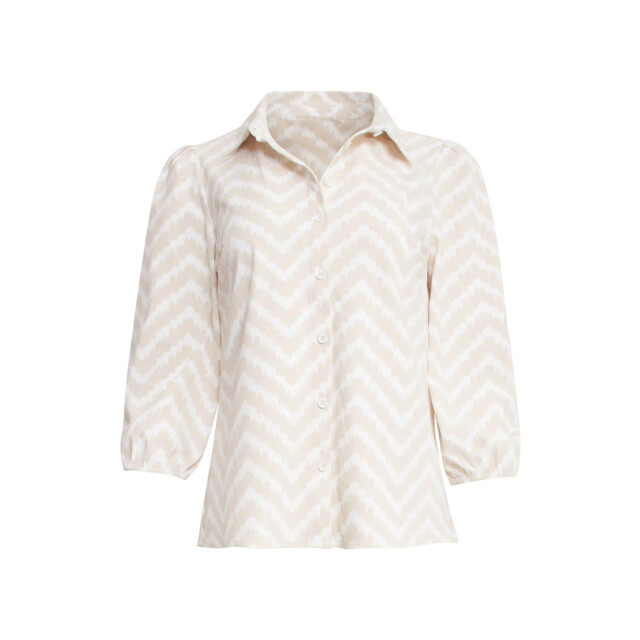 Smashed Lemon 25248 ziggzag print blouse met knopentravelkwaliteit | 25248-010-720 large