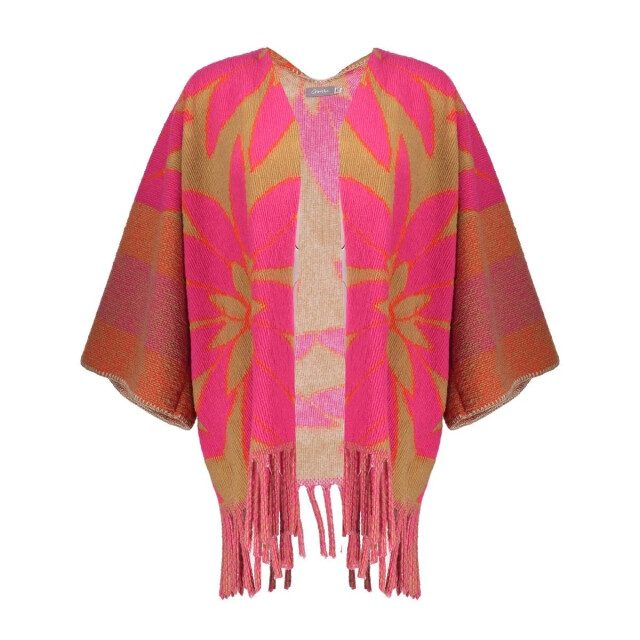 Geisha 54546-20 735 poncho flowers camel/fuchsia 54546-20 735 large