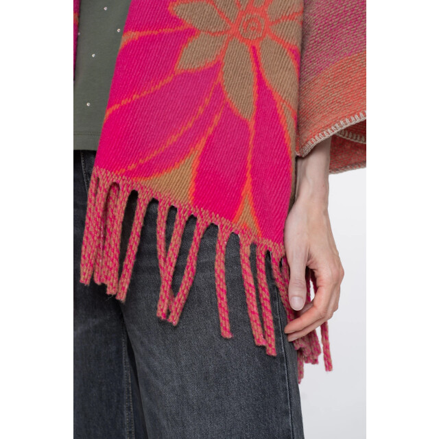 Geisha 54546-20 735 poncho flowers camel/fuchsia 54546-20 735 large