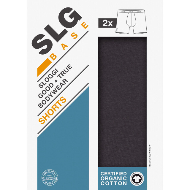 Sloggi Slg base short 2-pack 3828 charcoal Sloggi Men SLGBaseShort2 pack 10224737 3828Charcoal large