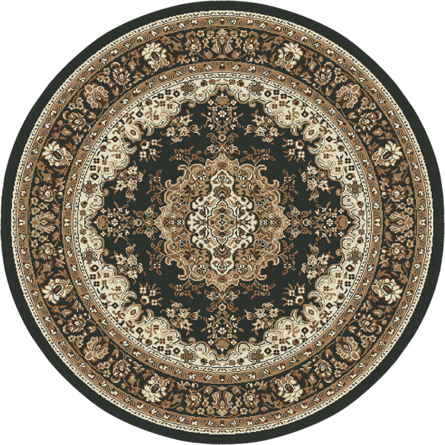 Muratap Nain klassiek medaillon rond laagpolig oosters vloerkleed vintage tapijt - 3239207 large