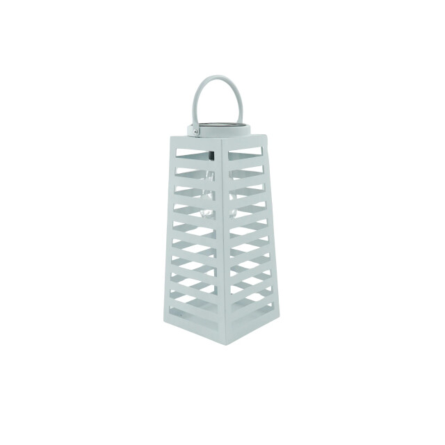 House Vitamin Lamp- lantern solar metal white 14x32,5cm 3229020 large