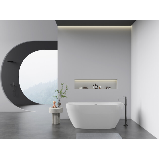 Badplaats Ligbad hanoi 170 x 80 x 58 cm half vrijstaand bad hoogglans 3236462 large