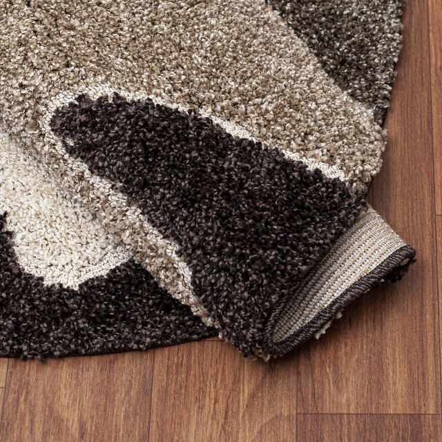 Muratap Luxus shaggy plus hoogpolig vloerkleed abstract design rond /beige - 3046053 large