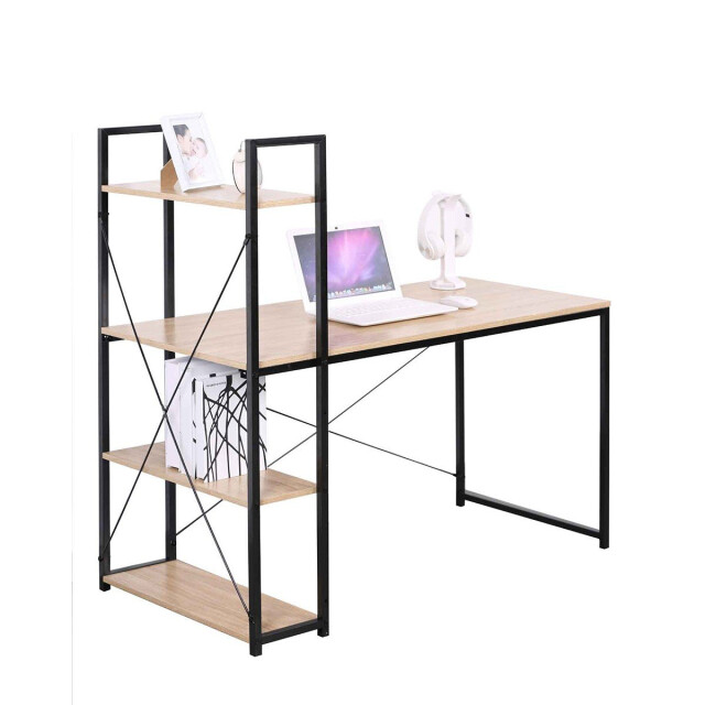 CaliCosy Bureau b120cm met 4 planken industriële stijl 2929599 large