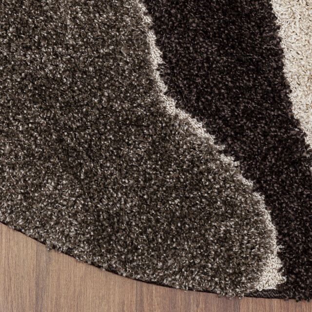 Muratap Luxus shaggy plus hoogpolig vloerkleed abstract design rond /beige - 3046053 large