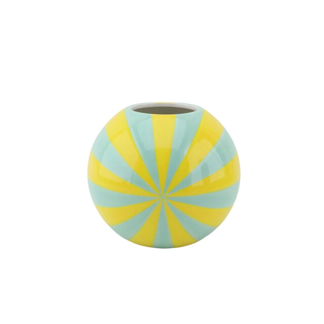 House Vitamin Vase flower vase swirl yellow/mint 15x15x13,5cm 3240585 large