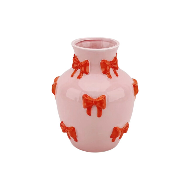 House Vitamin Vase flower vase ribbons dolomite pink/orange 14x14x19cm 3240540 large
