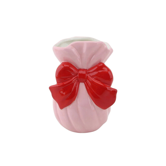 House Vitamin Vase bow dolomite pink/red 11x10x16cm 3240532 large