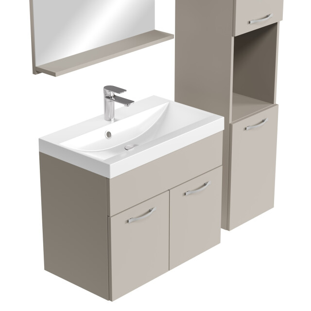 Badplaats Badkamermeubel set montreal 60 x 35 cm beige badmeubel met spiegel 3239937 large