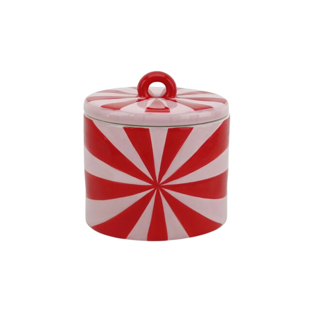 House Vitamin Deco jar swirl dolomite red/pink 11x11x11,5cm 3240594 large