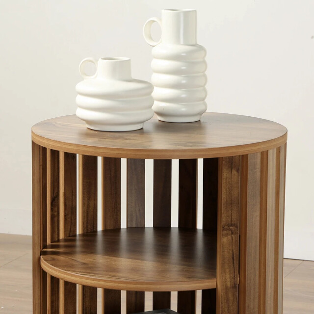 CaliCosy Ronde bijzettafel met open latten h50 cm 3226963 large