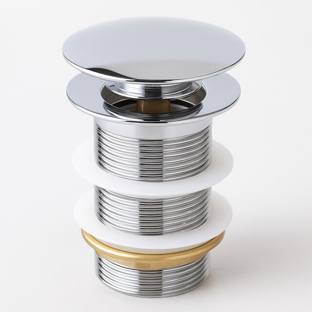 Badplaats Afvoerplug chroom pop up plug voor wastafel zonder overloop 3181223 large
