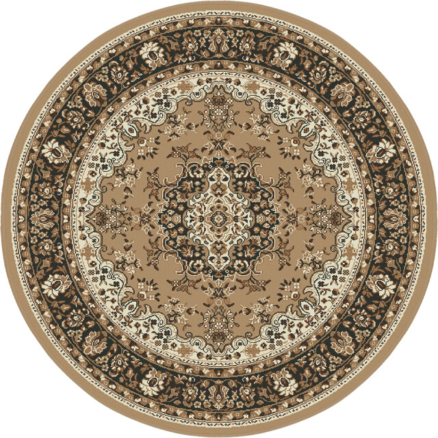 Muratap Nain klassiek medaillon rond laagpolig oosters vloerkleed vintage tapijt - 3239178 large