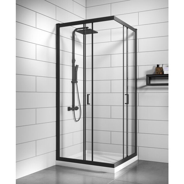 Badplaats Douchecabine dakota 80 x 80 x 190 cm zwart douchewand met 3236455 large